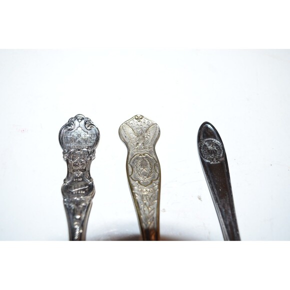 Vtg 3 pc set Texas Centennial Collector Spoons silver Plate Viking Everts Inters - Picture 2 of 14